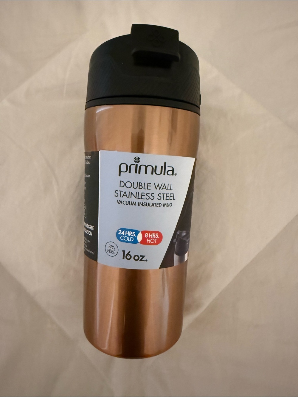 Primula Copper Double Wall Stainless Steel Vacuum Insulated Mug - 16 oz